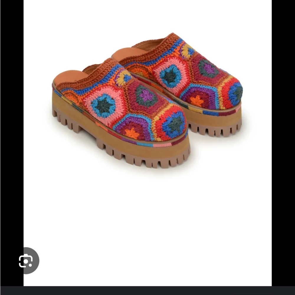 Colorful Crochet Platform Clogs